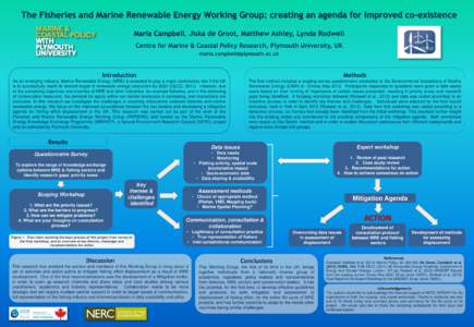 The Fisheries and Marine Renewable Energy Working Group: creating an agenda for improved co-existence Maria Campbell, Jiska de Groot, Matthew Ashley, Lynda Rodwell Centre for Marine & Coastal Policy Research, Plymouth Un