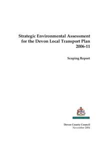 Strategic Environmental Assessment for the Devon Local Transport Plan