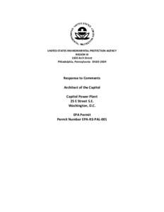 UNITED STATES ENVIRONMENTAL PROTECTION AGENCY REGION III 1650 Arch Street Philadelphia, Pennsylvania[removed]Response to Comments