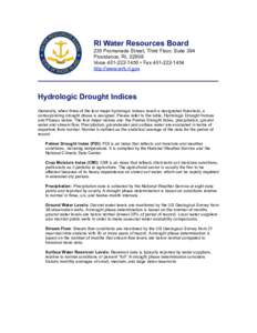 RI Water Resources Board 235 Promenade Street, Third Floor, Suite 394 Providence, RI, 02908 Voice[removed] • Fax[removed]http://www.wrb.ri.gov