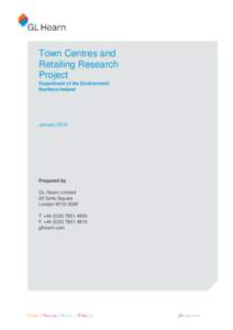 Town Centres and Retailing Research Project Department of the Environment Northern Ireland