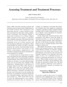 Assessing Treatment and Treatment Processes
