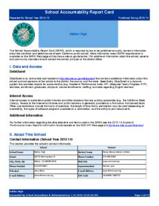 School Accountability Report Card Published During[removed]Reported for School Year[removed]Malibu High