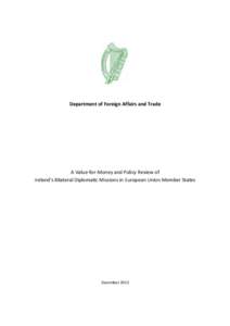 A Value-for-Money and Policy Review of Ireland’s Bilateral Diplomatic Missions in European Union Member States