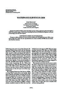 Bird Populations 8:[removed]Reprinted with permission BTO News 261:8-10 © British Trust for Ornithology[removed]WATERWAYS SURVEYS IN 2004