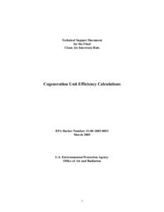 Cogeneration Unit Efficiency Calculations