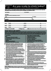 BridgeClimb Declaration Form 2013