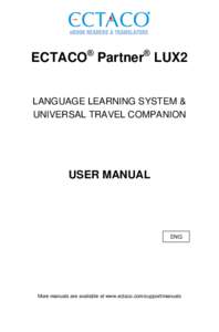 ECTACO Partner LUX2 - User Manual