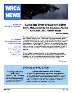 WRCA NEWS Water Resources Center Archives  MARCH 2003