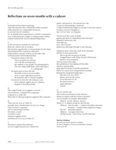 De l’oreille gauche  Reflections on seven months with a cadaver I It should not have been surprising, when the Second Years claimed the white-smocked