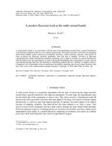 Machine learning / Multi-armed bandit / Stochastic optimization / Decision theory / Gittins index / Reinforcement learning / Bandit / Kullback–Leibler divergence / Probability distribution / Statistics / Design of experiments / Statistical theory