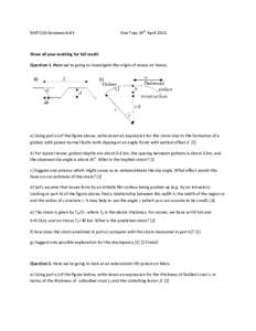 EART163 Homework #3  Due Tues 19th April 2016 Show all your working for full credit Question 1. Here we’re going to investigate the origin of novae on Venus.