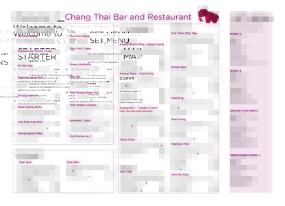 Restaurant A3 main menu Aug 2015 new BEN_Layout:17 Page 1  Welcome to Chang Thai Bar and Restaurant STIR FRY MAiNS STARTER
