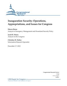 Government / January events / Politics of the United States / National Special Security Event / Terrorism in the United States / National security / Inauguration of Barack Obama / Dianne Feinstein / Inauguration / United States Department of Homeland Security / United States presidential inaugurations / Law enforcement in the United States