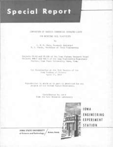 CCMPARISON OF VARIOUS COMMERCIAL HYDRATED LIMES FCR REDUCING SOIL PLASTICITY by J. W. H. Wang, Research Assistant R. L. Handy, Professor of Civi l Engineering