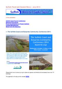 Suffolk Flood and Coastal News – January 2012