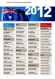 2012  The Australian Journal of Emergency Management Volume 27, No. 2, April 2012 Australian Police Medal (APM)