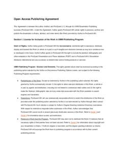 Open Access Publishing Agreement