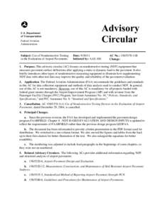 AC[removed]11B, Use of Nondestructive Testing in the Evaluation of Airport Pavements, 30 September 2011