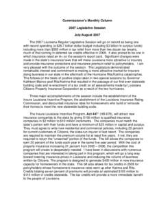 Microsoft Word - Topic - Legislation[removed]LA Legislative Session - July Auguast 2007.doc