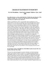 GRAHAM MASTERTON INTERVIEW By Areti Ntaradimou – from Greek newspaper Eleftheros Typos, April 2008