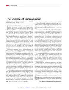 COMMENTARY  The Science of Improvement Donald M. Berwick, MD, MPP, FRCP  I