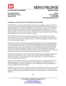 U.S. ARMY CORPS OF ENGINEERS  NEWS RELEASE BUILDING STRONG®