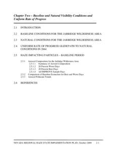 Chapter Two – Baseline and Natural Visibility Conditions and Uniform Rate of Progress 2.1 INTRODUCTION