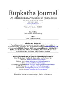 An Online Open Access Journal ISSN[removed]www.rupkatha.com