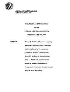 Cynthia L. Bauerly / Ellen L. Weintraub / Donald F. McGahn II / Petersen / Agenda / Government / Federal Election Commission / Politics / Steven T. Walther