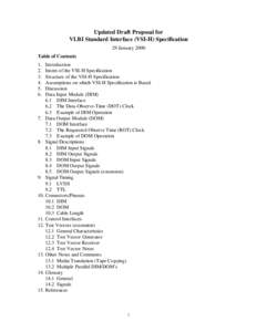 Updated Draft Proposal for VLBI Standard Interface (VSI-H) Specification 29 January 2000 Table of Contents 1. 2.