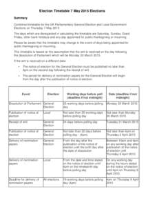Microsoft Word - Election Timetable 7 May 2015 Elections.docx