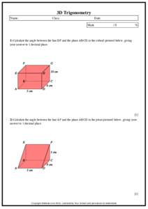 3D Trigonometry Name: Class:  Date: