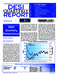 MARCH 2006 • VOLUME 3  The Distributed Energy Stock Index In This Issue • Quarterly Performance................................1-2