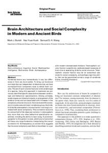 Original Paper Brain Behav Evol 2004;63:107–124 DOI: [removed] Received: December 5, 2002 Returned for revision: January 29, 2003