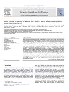 Stable isotope variations in benthic filter feeders across a large depth gradient on the continental shelf