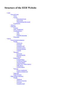 Structure of the EEH Website EEH News & Events News Events Upcoming Events