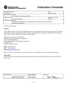 Publications Transmittal Transmittal Number Date PT[removed]September 2006 Publication Distribution