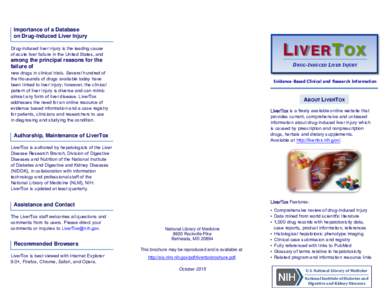 LiverTox - Clinical and Research Information on Drug-Induced Liver Injury