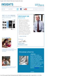 Insights: Fall 2011 Robert R. McCormick Foundation Newsletter