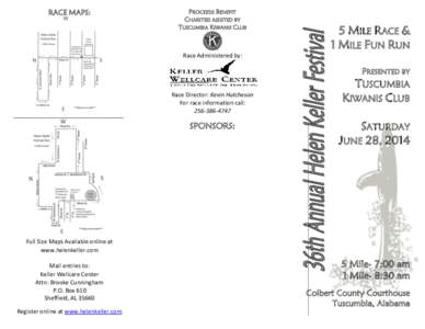 RACE MAPS:  PROCEEDS BENEFIT CHARITIES ASSISTED BY TUSCUMBIA KIWANIS CLUB