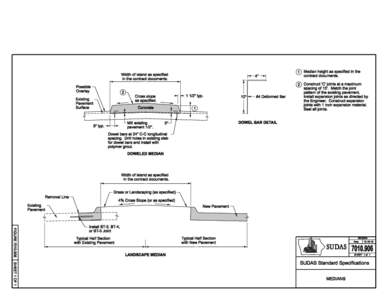 Width of island as specified in the contract documents. Possible Overlay  2