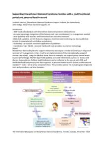 Supporting Shwachman Diamond Syndrome patients and families with a multifunctional portal