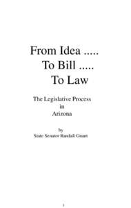 From Idea to Bill to Law  From Idea[removed]To Bill[removed]To Law The Legislative Process