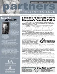 partners in Volume 13 Number 1 • April 2005 POULTRY SCIENCE