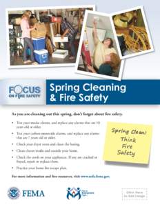 2015 April Focus on Fire Safety: Spring Cleaning and Fire Safety