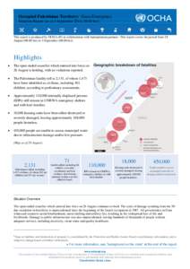 Occupied Palestinian Territory: Gaza Emergency Situation Report (as of 4 September 2014, 08:00 hrs) This report is produced by OCHA oPt in collaboration with humanitarian partners. This report covers the period from 28 A