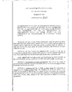 , American Color and Chemical , PAD003047792, City of Lockhaven Ordnance on Potable Water and Groundwater Use Restriction