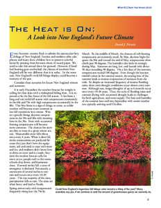 Wrack Lines Fall/WinterThe Heat is On: A Look into New England’s Future Climate David J. Nicosia