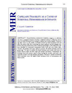 CAUSE OF SUBDURAL HEMORRHAGE IN INFANTS  121